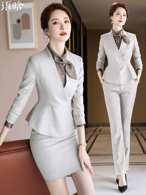 职业装西装套装女高端酒店经理前台接待工装美容院店长气质工作服