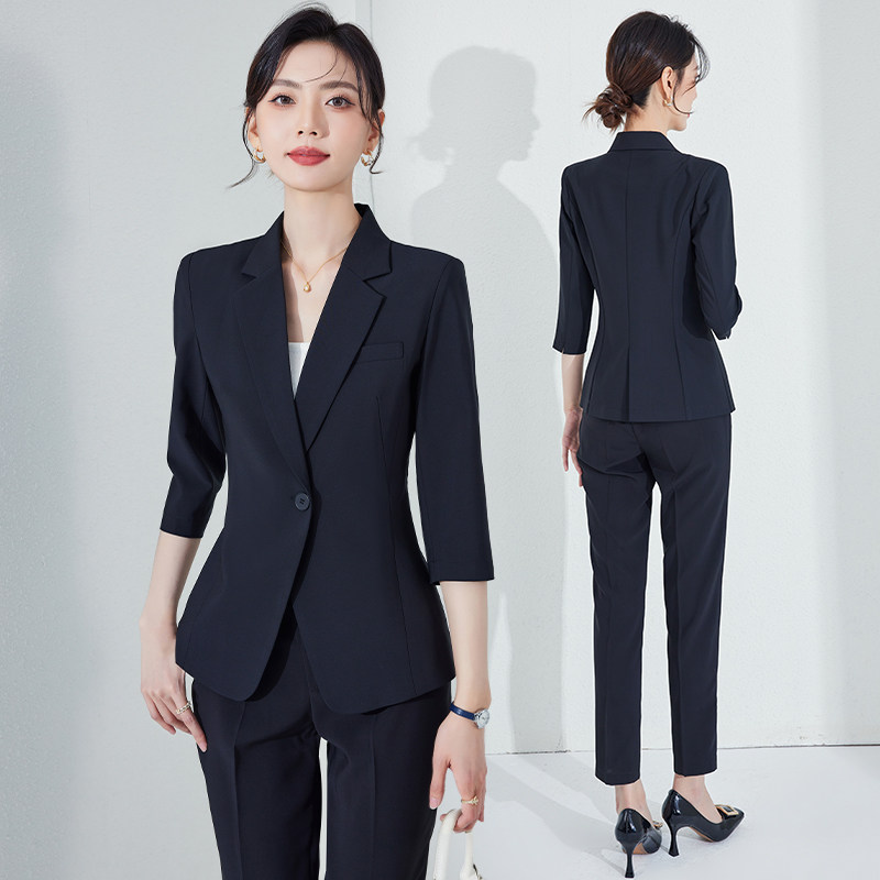 西装套装女职业正装夏季薄款2026新款七分袖西服外套高级感工作服