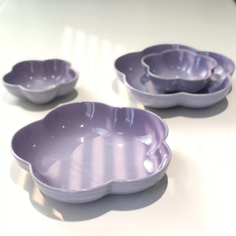 lecreuset酷彩梅花陶瓷深盘