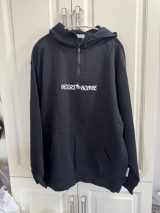 美特斯男卫衣秋冬加绒保暖拉链口宽松舒适针织绒衫 休闲字母男卫衫