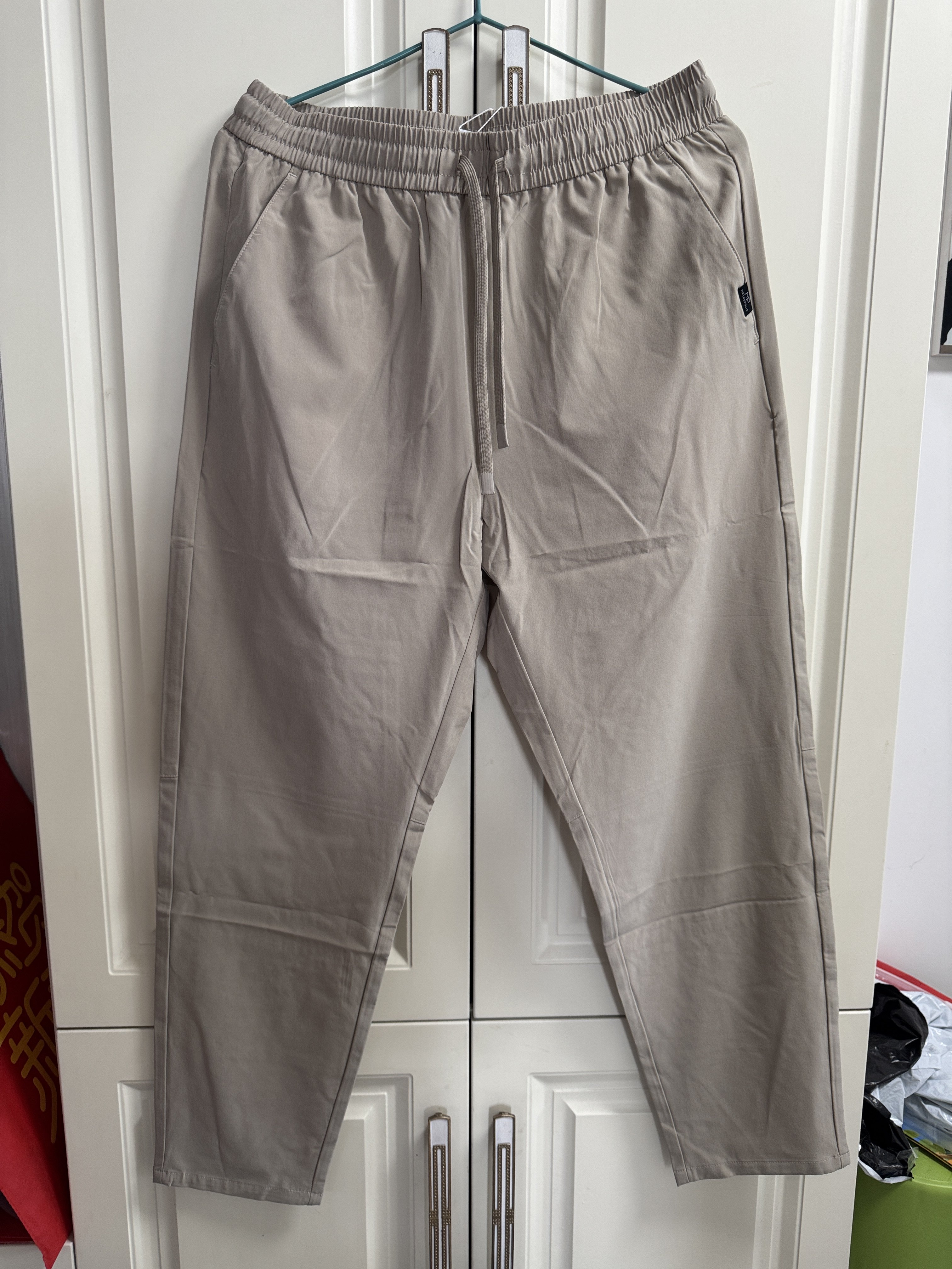 美特斯男休闲裤夏季新款百搭休闲松紧腰锥形裤日常凉感舒适九分裤
