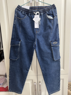 弹力舒适加厚慢跑裤 国货美特斯男牛仔裤 复古水洗加绒保暖锥形裤