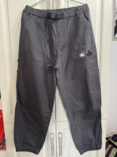 春秋弹力束脚裤 裤 腰带腰米奇联名款 工装 舒适休闲长裤 国货男休闲裤