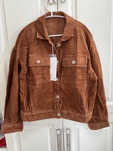 国货美家女外套春秋日系复古百搭设计感灯芯绒外套短款夹克上衣