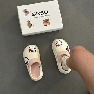 HelloKitty可爱漂亮洞洞鞋女款2025新款卡通夏季外穿防滑包头拖鞋