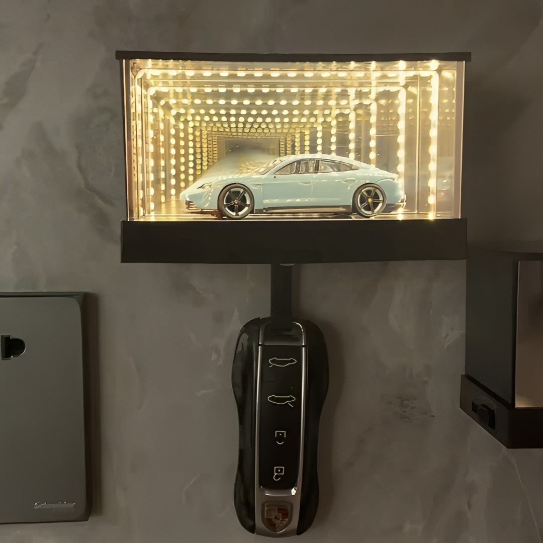 无限车库钥匙挂件车模展示盒镜面灯光挂钩纵深镜面车库钥匙挂架,收纳整理,挂钩/粘钩,淘宝优惠券,粉丝福利购,淘宝优惠卷