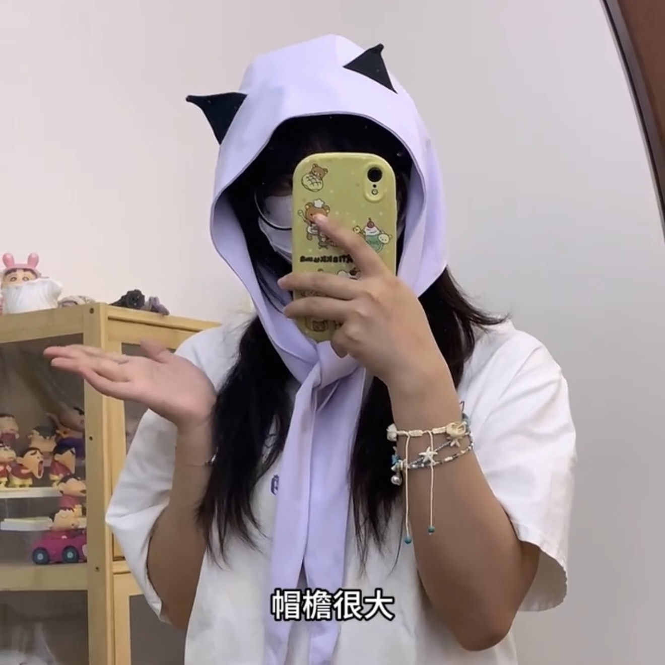 小恶魔防晒帽一帽两用防
