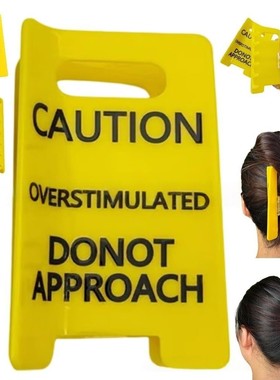 跨境Funny Yellow Hairs Clips for Thick过度兴奋警示发夹装饰