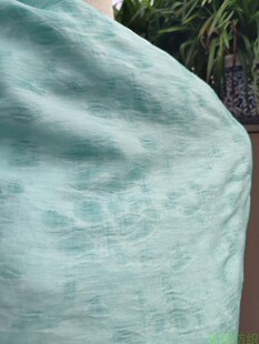 丝天丝麻提花炒色布料小狗脚印梅花花型春夏布料面料9161