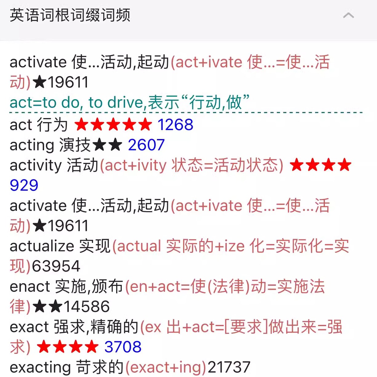 The Little Dict英语词根词缀词频词源记忆电子词典安卓苹果App