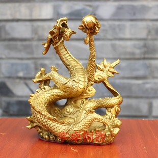 宇卓铜器纯铜龙黄铜祥云戏珠龙升龙盘龙五爪龙家居装饰桌面摆件