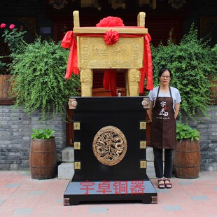 宇卓铜器鼎盛千秋盛鼎铜鼎工艺品开业礼品摆件四足鼎方鼎