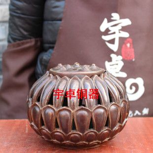 宇卓铜器纯铜香炉黄铜香炉铜莲子香炉家居装饰工艺品摆件