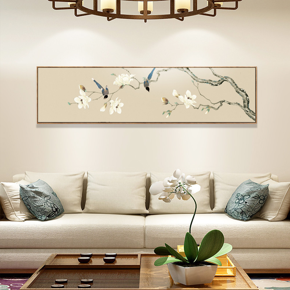 金石新中式装饰画中国风客厅挂画书房横幅画床头画沙发背景墙壁画