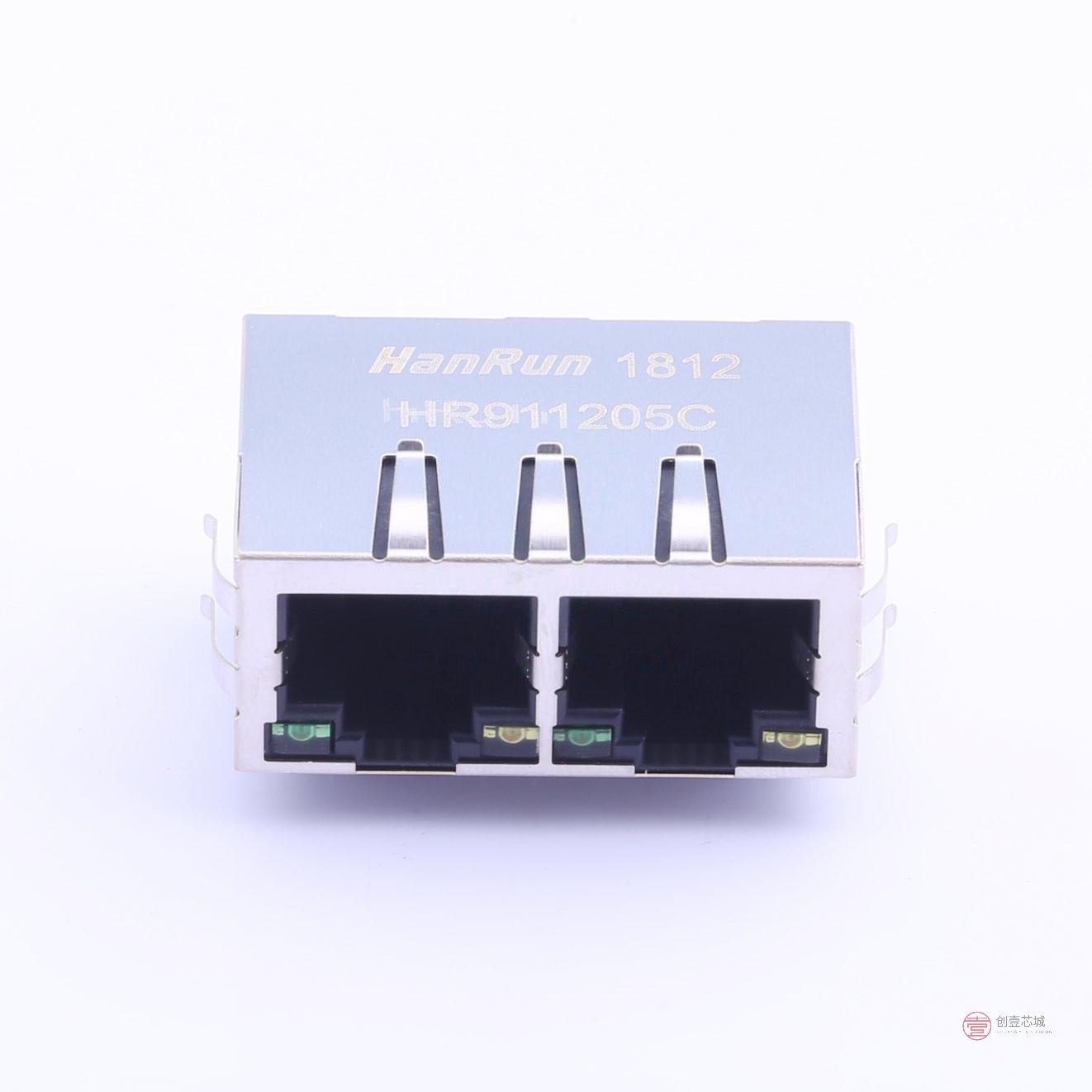 原装HR911205C全新1x2端口RJ45，带LED和