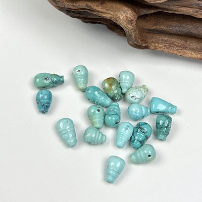 天然无优化原矿绿松石配饰三通