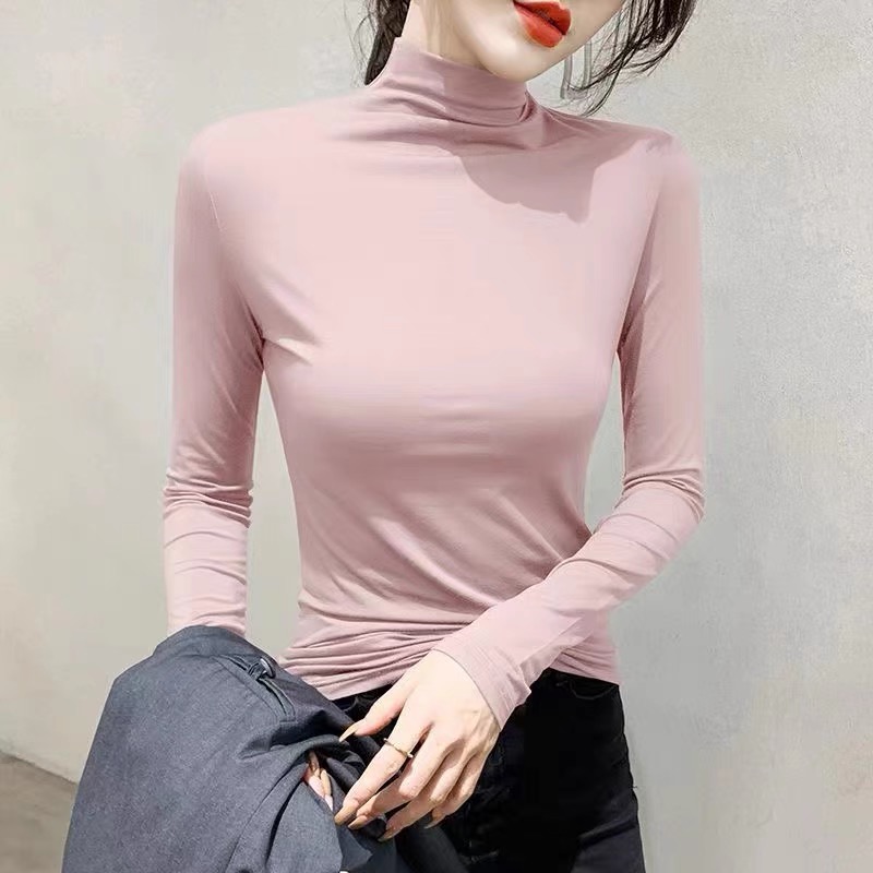 长袖纯色百搭常规纯棉打底衫