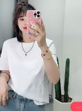 短袖宽松显瘦常规纯色纯棉