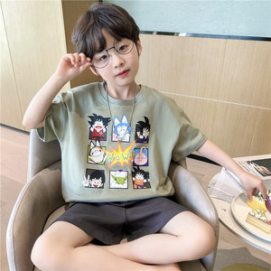 儿童睡衣男童夏季短袖短裤男孩中大童半袖纯棉家居服夏天薄款套装