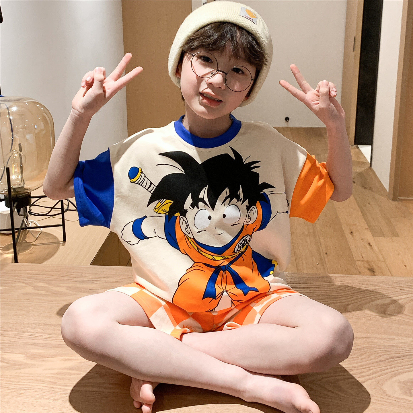 儿童睡衣男孩夏季薄款短袖纯棉中大童小孩宝宝韩版可爱家居服套装