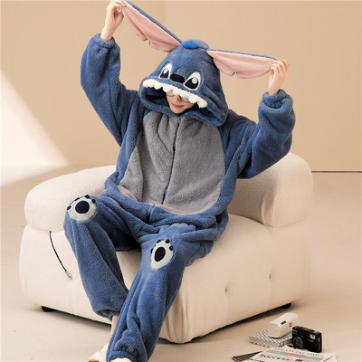 冬季珊瑚绒连体睡衣青少年