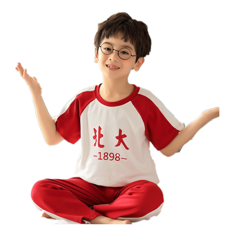 短袖长裤春小孩全棉卡通睡衣