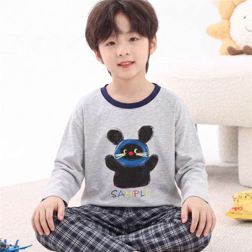 儿童睡衣男童春秋季长袖拉架棉男孩中大童青少年休闲可外穿家居服