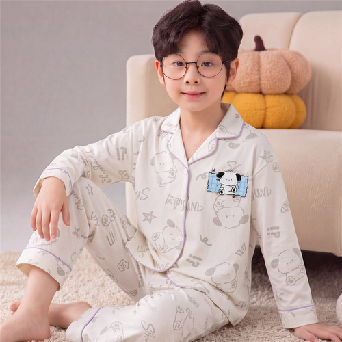 春秋季儿童睡衣男童纯棉套装长袖中大童小孩全棉秋装青少年家居服