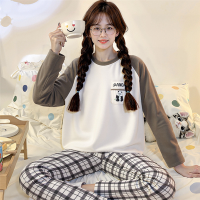 2025新款秋冬季睡衣女款海岛绒珊瑚绒大童女孩学生简约家居服套装