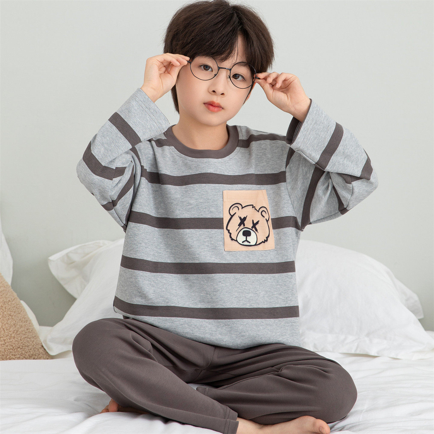 儿童睡衣男童春秋季纯棉长袖套装男孩宝宝中大童休闲可外穿家居服