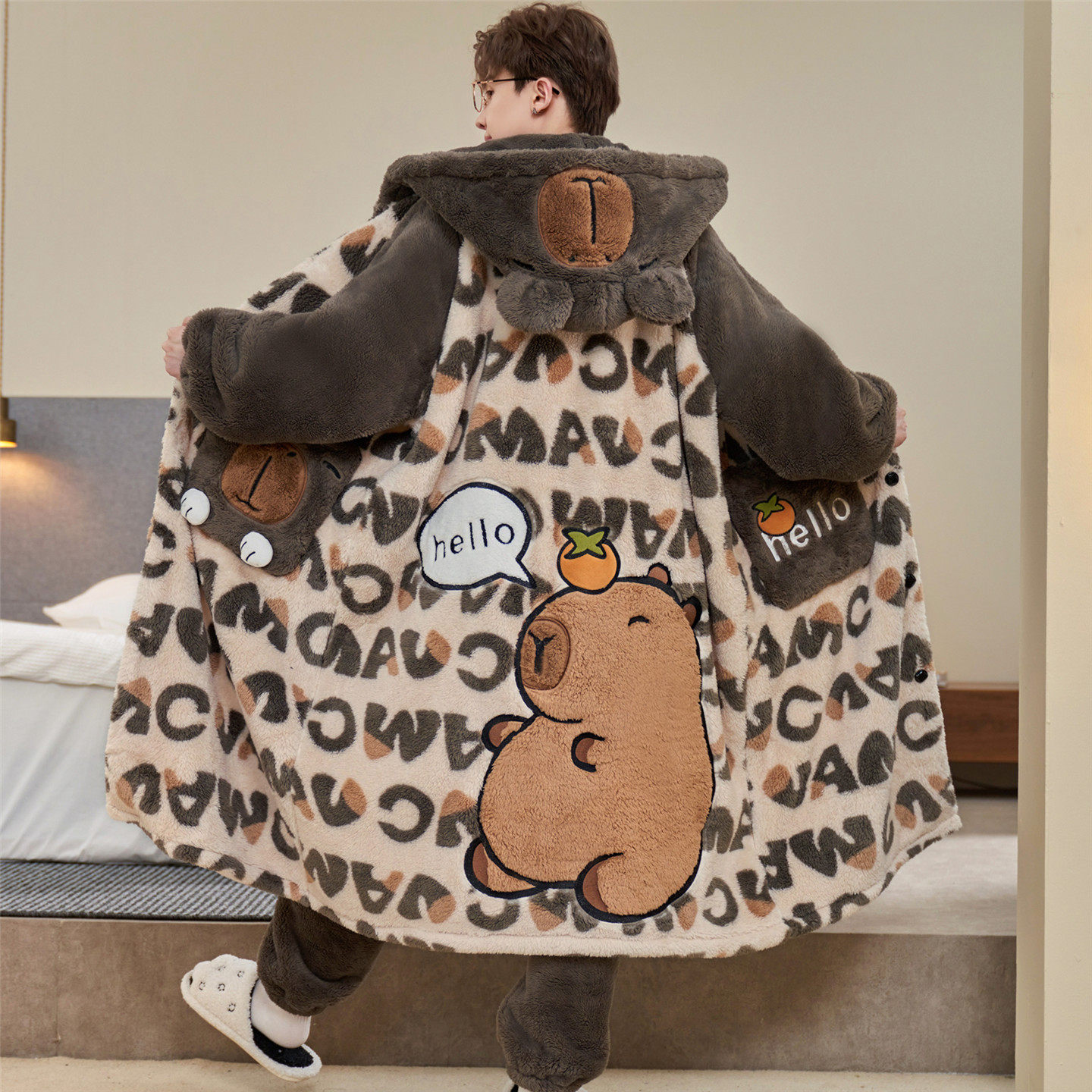 青少年睡衣男秋冬季保暖加厚款珊瑚绒初中高中学生法兰绒睡袍套装,女士内衣/男士内衣/家居服,睡衣/家居服套装,淘宝优惠券,粉丝福利购,淘宝优惠卷