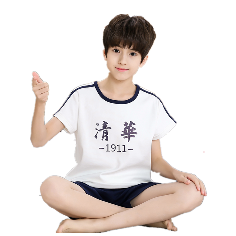短袖中大童纯棉男童夏季薄款儿童