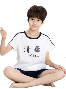短袖中大童纯棉男童夏季薄款儿童