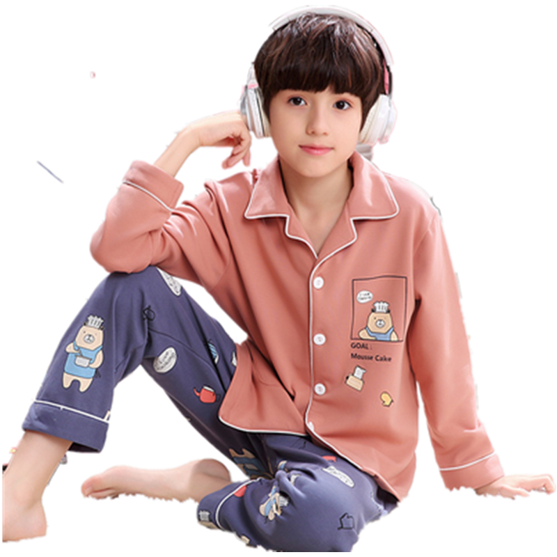 青少年纯棉长袖初中学生家居服