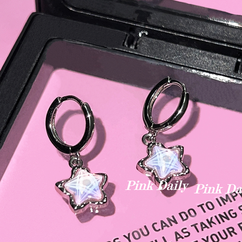 个性甜酷偏光幻彩星星耳圈