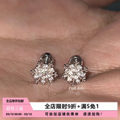 Pink Daily雪花爆闪锆石钛钢耳钉1.2mm平底闪钻耳骨钉耳蜗钉耳饰