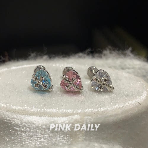 甜酷爱心十字架耳骨钉高级感小众