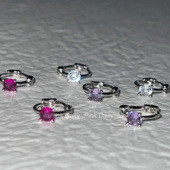 Pink 百搭彩色锆石小耳扣叠戴耳环精致小巧耳圈 Daily睡觉免摘经典