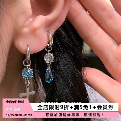 十字架华子吊坠高级小众耳环