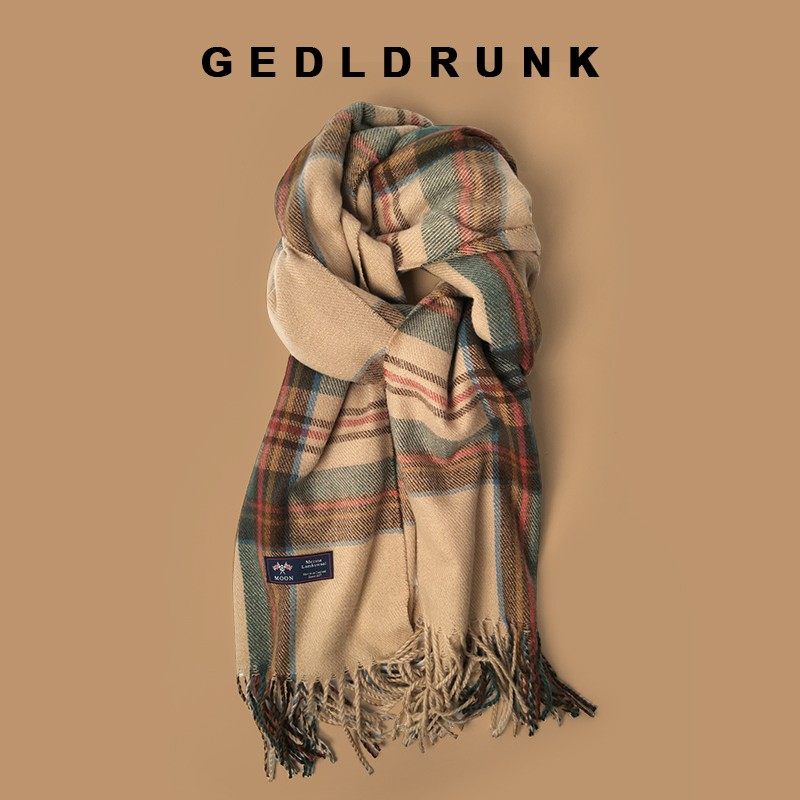 围巾秋冬季女2025新款高级感韩式英伦格子围脖男冬天学生保暖百搭