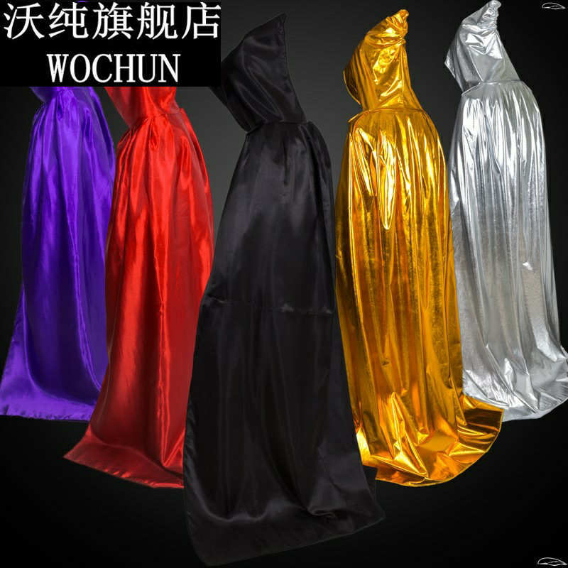 万圣节舞台装成人cosplay死神披风表演出服黑色巫师袍斗篷吸血