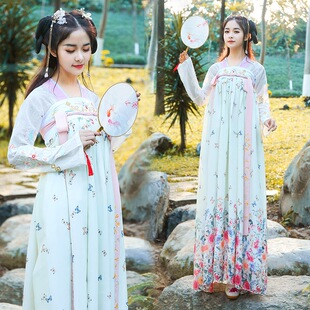 蝶恋花汉服女传统汉服秋唐装齐胸襦裙古装清新淡雅日常