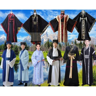 武侠影视演出才子 书生侠客汉服影楼拍照大侠服装 古代大臣古装 男装