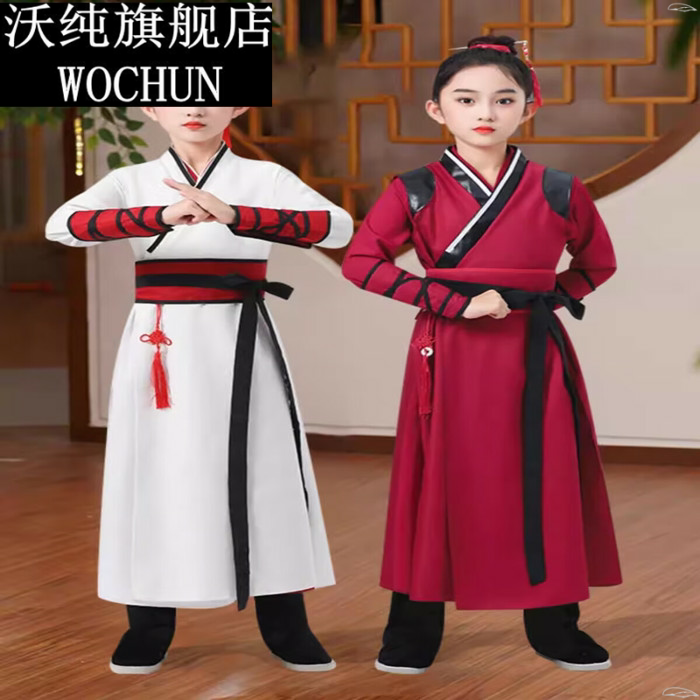 新款儿童汉服春秋男女童花木兰服图片