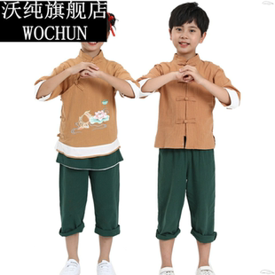 儿童演出服禾稻梦稻花香禾下乘凉梦表演服装道具斗笠稻穗