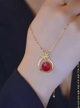 花朵项链钛钢瓜子链珠珠小众设计