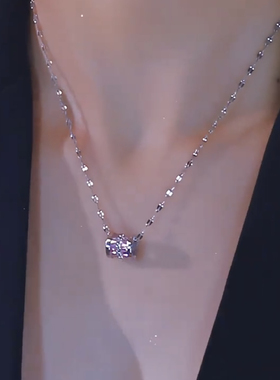 钛钢项链浪漫粉紫色小蛮腰项链百搭气质锁骨链可调节简约女士颈链