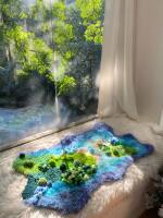Stylish moss carpet diy material package for bedroom, living room and bedside, light luxury high-end sofa, internet-famous green plush thumbnail 5