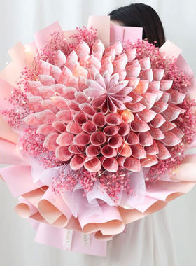 有钱花束成品材料包人民币钞票全套diy半成品包装生日礼物包装纸
