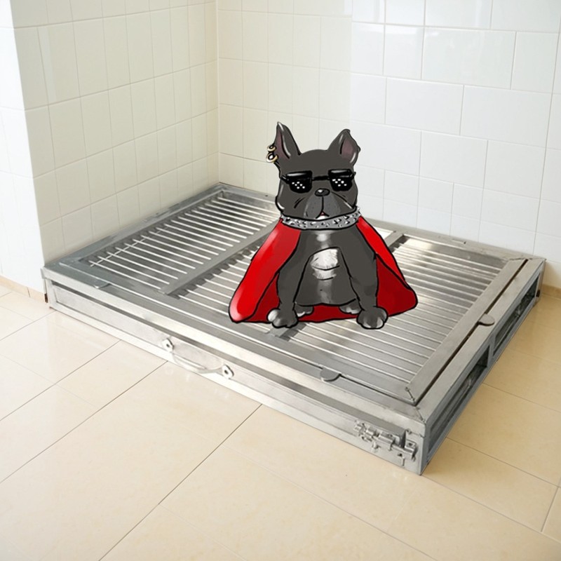 不锈钢狗厕所宠物厕所不锈钢狗用厕所小型中型犬狗用厕所托盘定做